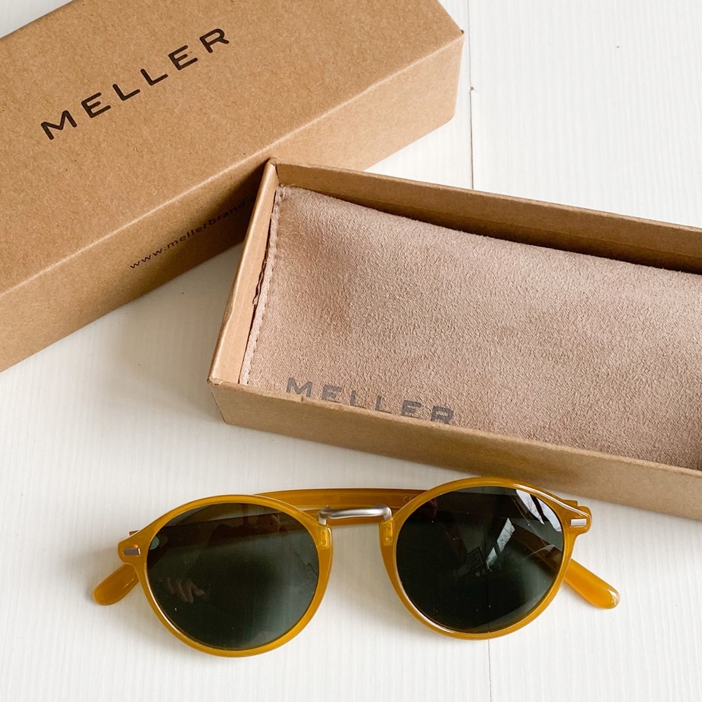 MELLER Nyasa Amber Olive Polarized Round Sunglasses